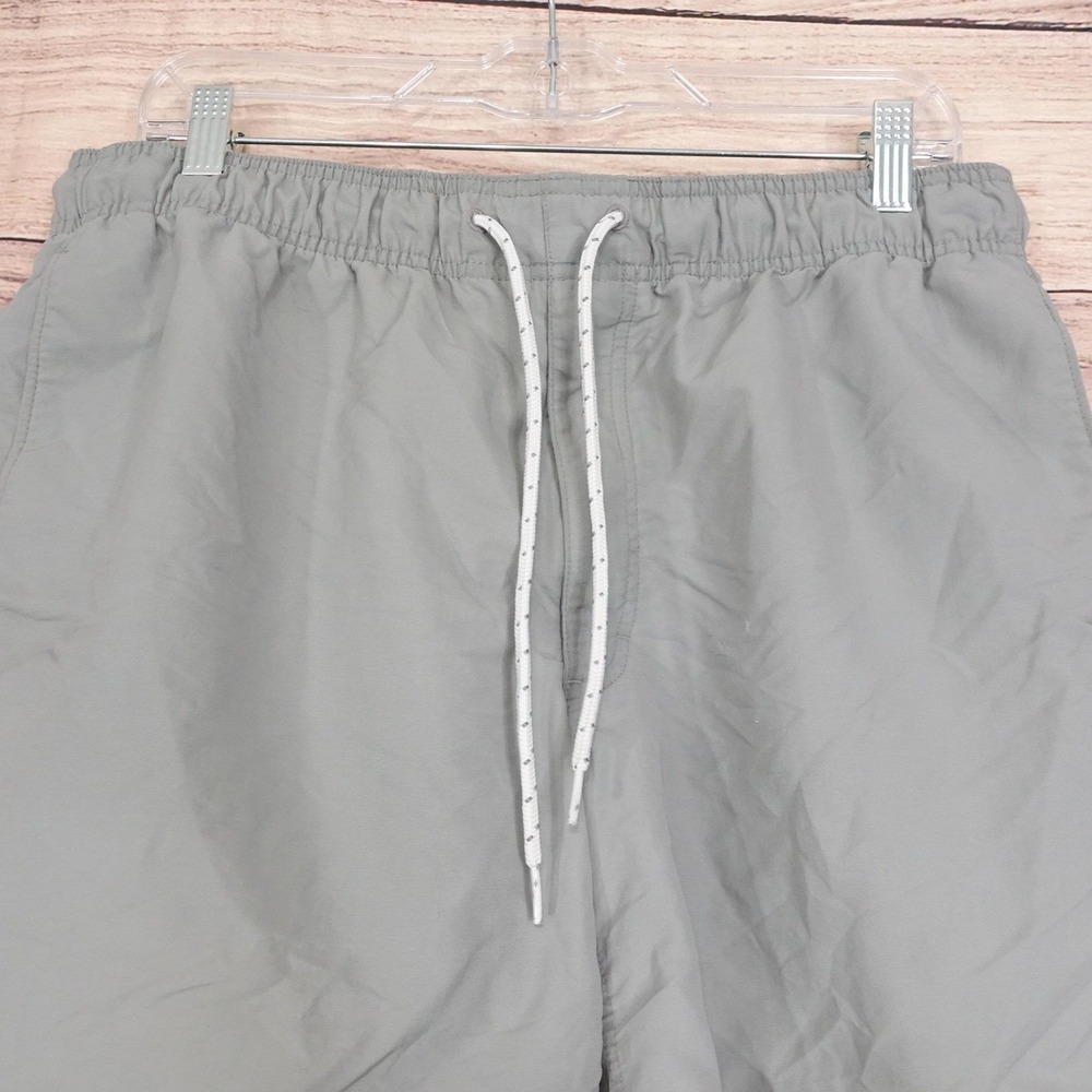 Duluth Trading Co Swim Shorts Mens L Gray Unlined Drawstring Pockets 6.5 Inseam - Picture 2 of 7